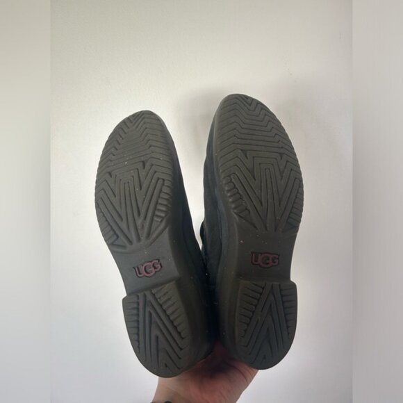 UGG Simmens Waterproof Leather Boots Black Buckle Belted Biker Moto - Picture 7 of 10